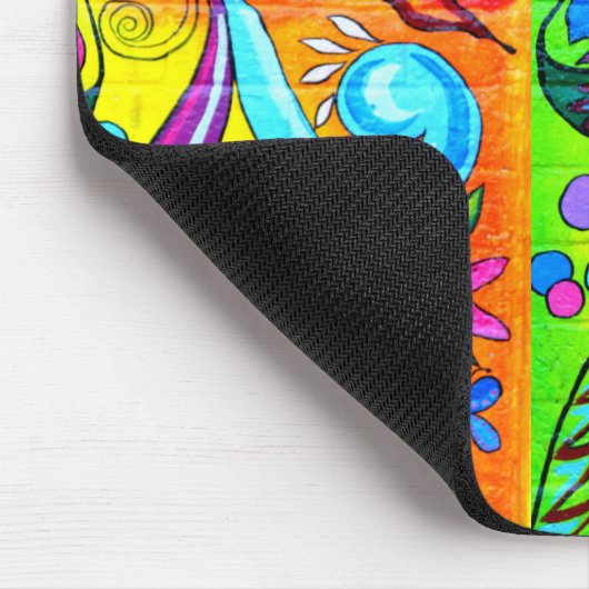 groovy flower power mousepad muismat (Hoek)