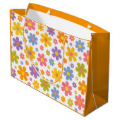 Groovy Flower Power (Oranje) Groot Cadeauzakje (Achterkant Gekanteld)