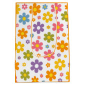 Groovy Flower Power (Oranje) Medium Cadeauzakje (Achterkant)