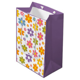 Groovy Flower Power (Paars) Medium Cadeauzakje