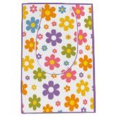 Groovy Flower Power (Paars) Medium Cadeauzakje (Voorkant)