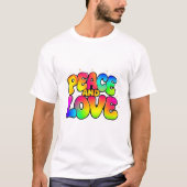 Groovy Flower Power Peace Love T-shirt (Voorkant)