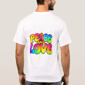 Groovy Flower Power Peace Love T-shirt (Achterkant)
