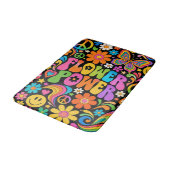 Groovy Flower Power Retro Thuis Badmat (Gekanteld)