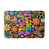 Groovy Flower Power Retro Thuis Badmat (Voorkant)