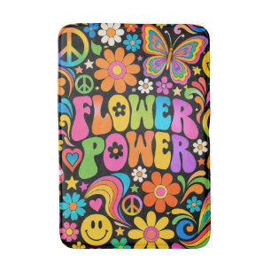 Groovy Flower Power Retro Thuis Badmat