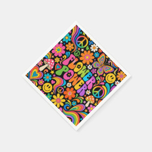 Groovy Flower Power Retro Thuis Servet