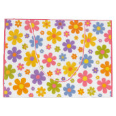 Groovy Flower Power (Roze) Groot Cadeauzakje (Achterkant)