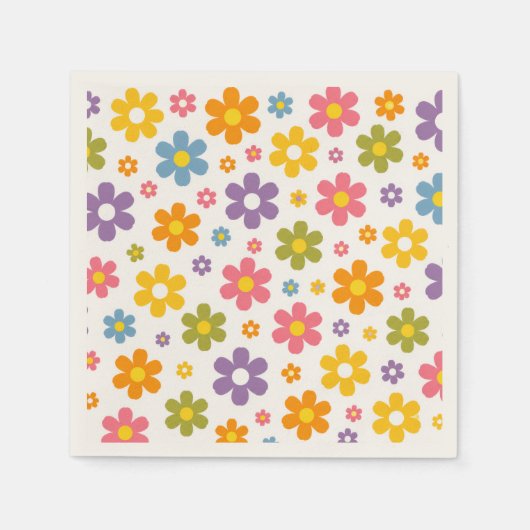 Groovy Flower Power Servet (Voorkant)