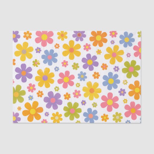 Groovy Flower Power Tissuepapier (Voorkant)