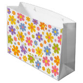 Groovy Flower Power (Wit) Groot Cadeauzakje (Achterkant Gekanteld)