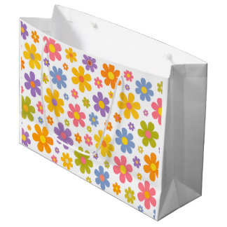 Groovy Flower Power (Wit) Groot Cadeauzakje