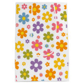 Groovy Flower Power (Wit) Medium Cadeauzakje (Achterkant)