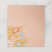 Groovy Flower Retro Buffet Food Label Plaatskaartje (Buitenkant ongevouwen)