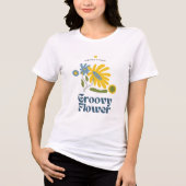 Groovy Flower Retro esthetisch Tri-Blend Shirt (Voorkant)