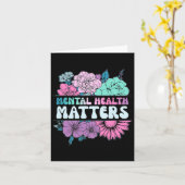 Groovy Flower Retro Geestelijke gezondheidsproblem Kaart (Gele Bloem)