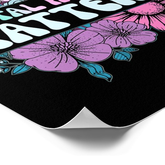 Groovy Flower Retro Mental Health Matters Awarenes Poster (Hoek)