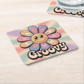 Groovy Flower Retro Onderzetter Set (Schuin)