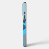 Groovy Flower Shapes Blauw Monogrammed Case-Mate iPhone Case (Achterkant / Links)