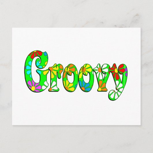 Groovy Flowers Briefkaart (Voorkant)