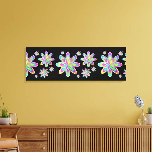 Groovy Flowers Canvas Afdruk (Insitu (Woonkamer))