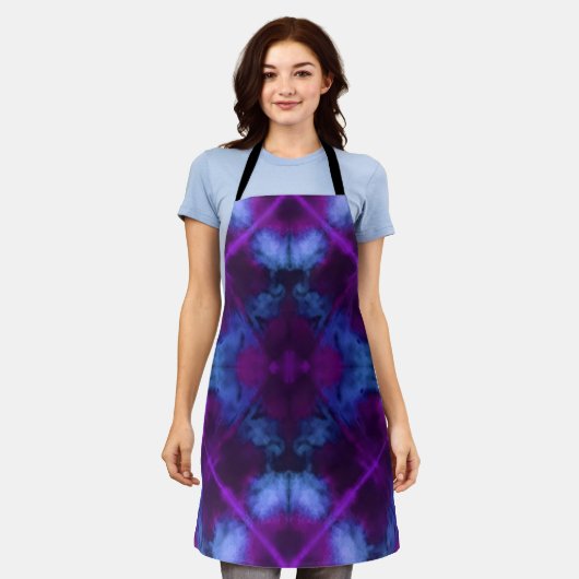 Groovy Flowers & Circles Tie Dye Apron Schort (Gedragen)