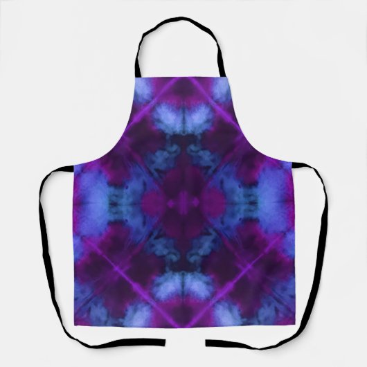 Groovy Flowers & Circles Tie Dye Apron Schort (Voorkant)