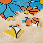 Groovy Flowers Doodle Legpuzzel (Zijkant)