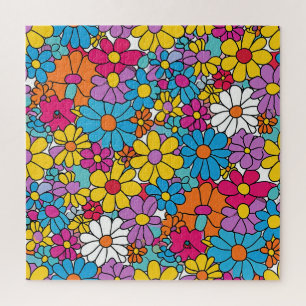 Groovy Flowers Doodle Legpuzzel