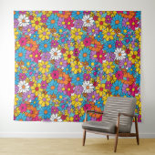 Groovy Flowers Doodle Wandkleed (In Situ (horizontaal))