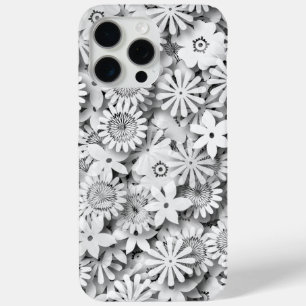 Groovy Flowers Garden Monocrome iPhone 15 Pro Max Hoesje