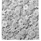 Groovy Flowers Garden Monocrome Douchegordijn (Voorkant)