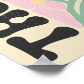 Groovy Flowers "Grow Positive Thoughts" Wandkunst Poster (Hoek)