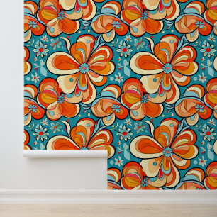 Groovy Flowers met  Vibes Behang