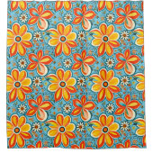 Groovy Flowers met Vibes Douchegordijn (Voorkant)