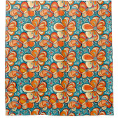 Groovy Flowers met Vibes Douchegordijn (Voorkant)