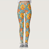 Groovy Flowers met Vibes Leggings (Voorkant)