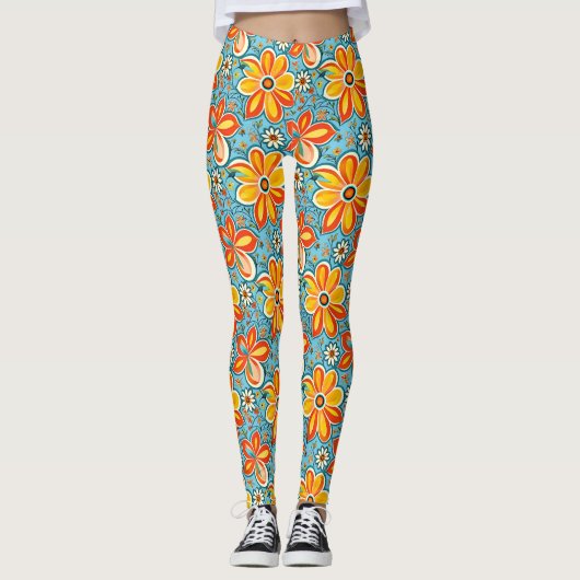 Groovy Flowers met  Vibes Leggings (Voorkant)