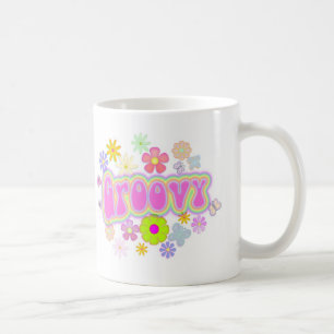 Groovy Flowers N Butterfly Coffee Mok 11 oz.
