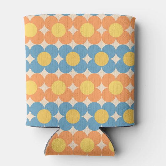 Groovy  Flowers Retro Floral Summer Blikjeskoeler (Achterkant)