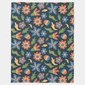 Groovy Flowers Retro Patroon Fleece Deken (Voorkant)
