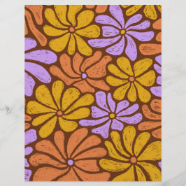 Groovy Flowers Scrapbook Paper