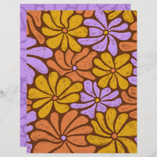 Groovy Flowers Scrapbook Paper