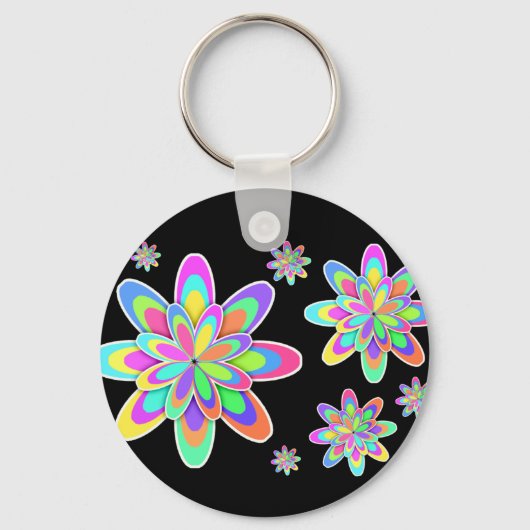 Groovy Flowers Sleutelhanger (Voorkant)