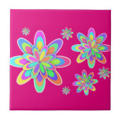 Groovy Flowers Tegeltje (Voorkant)