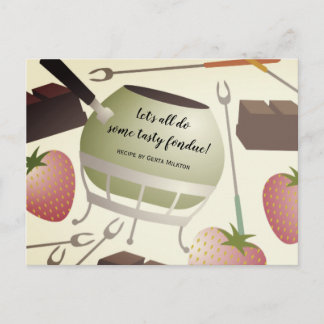 Groovy fondue pot kookrecept card briefkaart