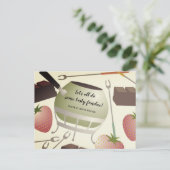 Groovy fondue pot kookrecept card briefkaart (Staand voorkant)