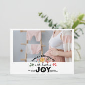 Groovy Foto Kerst Zwangerschap Aankondiging (Staand voorkant)