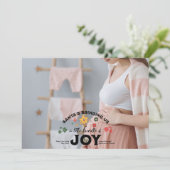 Groovy Foto Kerst Zwangerschap Aankondiging (Staand voorkant)