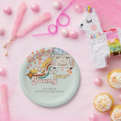 Groovy Fourever Young daisy Van 4e verjaardag Papieren Bordje (Feest)